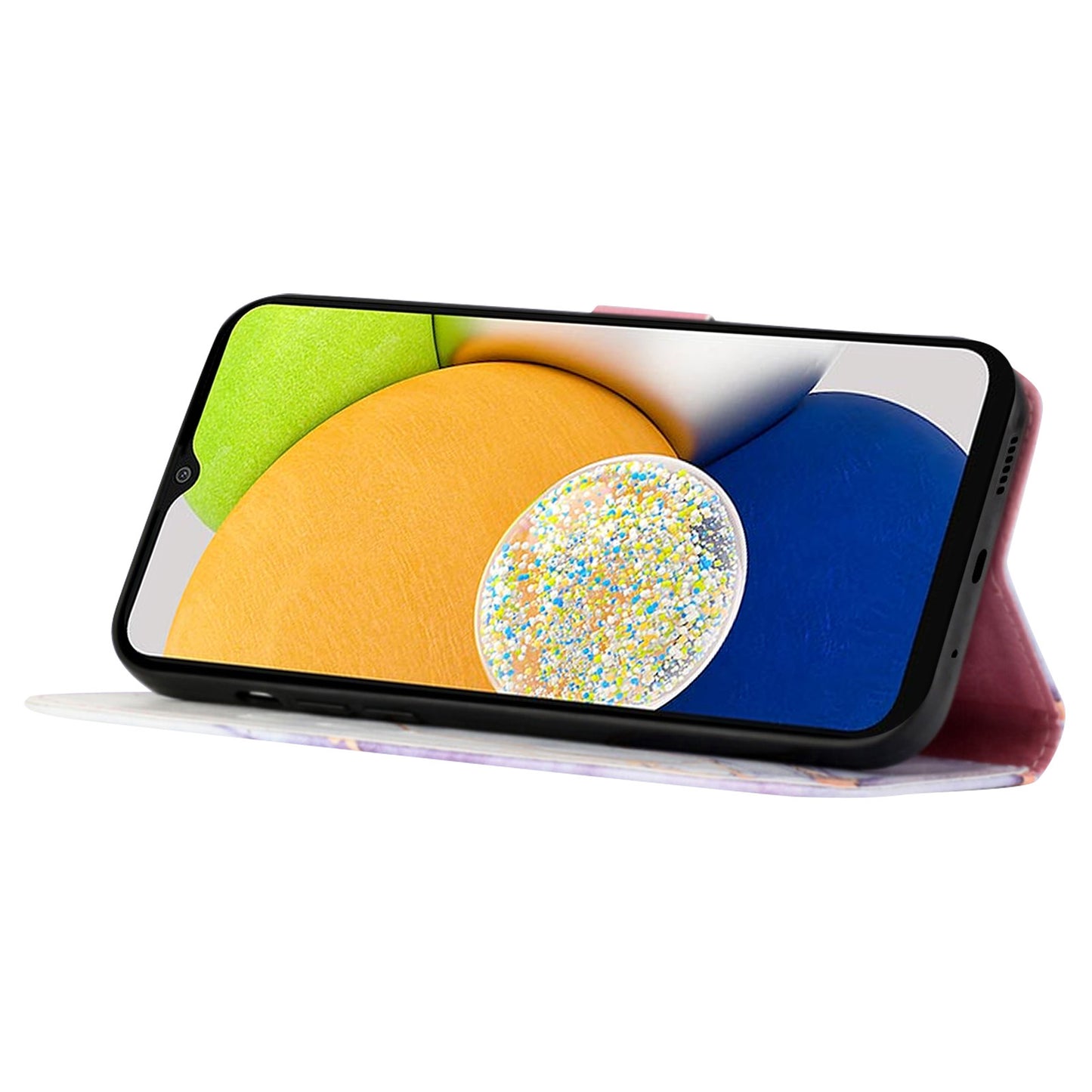 YB Pattern Printing Leather Series-5 for Samsung Galaxy A52 4G/5G/A52s 5G Wallet Marble Pattern Scratch-resistant Stand Phone Shell