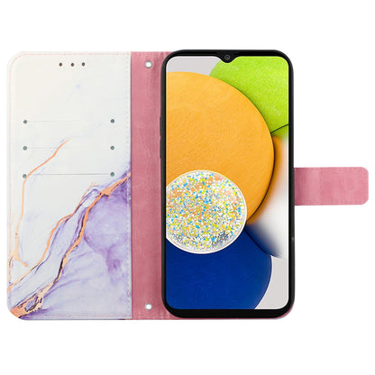 YB Pattern Printing Leather Series-5 for Samsung Galaxy A52 4G/5G/A52s 5G Wallet Marble Pattern Scratch-resistant Stand Phone Shell
