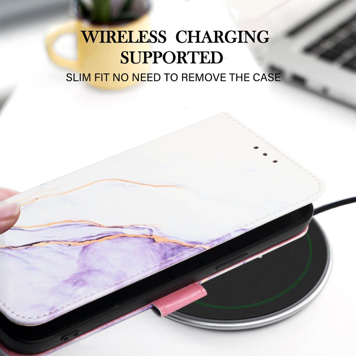 YB Pattern Printing Leather Series-5 for Samsung Galaxy A52 4G/5G/A52s 5G Wallet Marble Pattern Scratch-resistant Stand Phone Shell