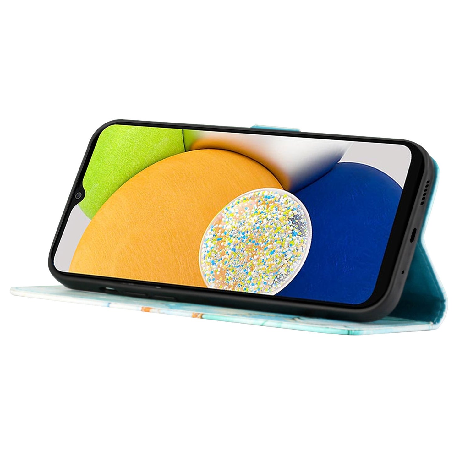 YB Pattern Printing Leather Series-5 for Samsung Galaxy A52 4G/5G/A52s 5G Wallet Marble Pattern Scratch-resistant Stand Phone Shell