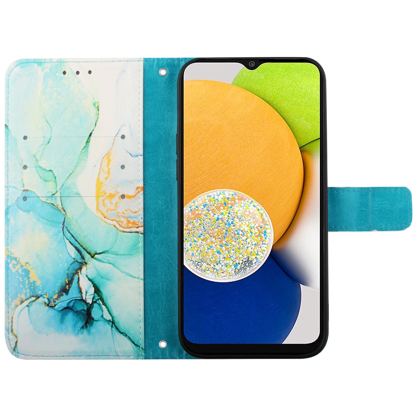 YB Pattern Printing Leather Series-5 for Samsung Galaxy A52 4G/5G/A52s 5G Wallet Marble Pattern Scratch-resistant Stand Phone Shell