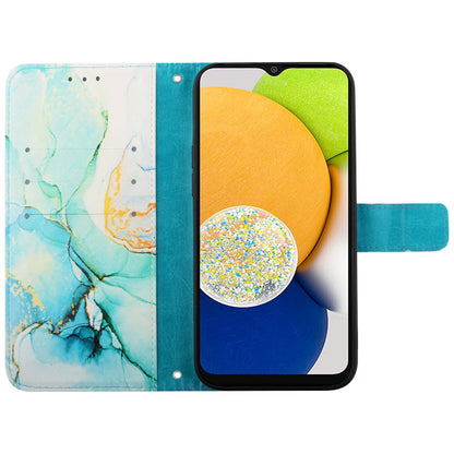 YB Pattern Printing Leather Series-5 for Samsung Galaxy A52 4G/5G/A52s 5G Wallet Marble Pattern Scratch-resistant Stand Phone Shell