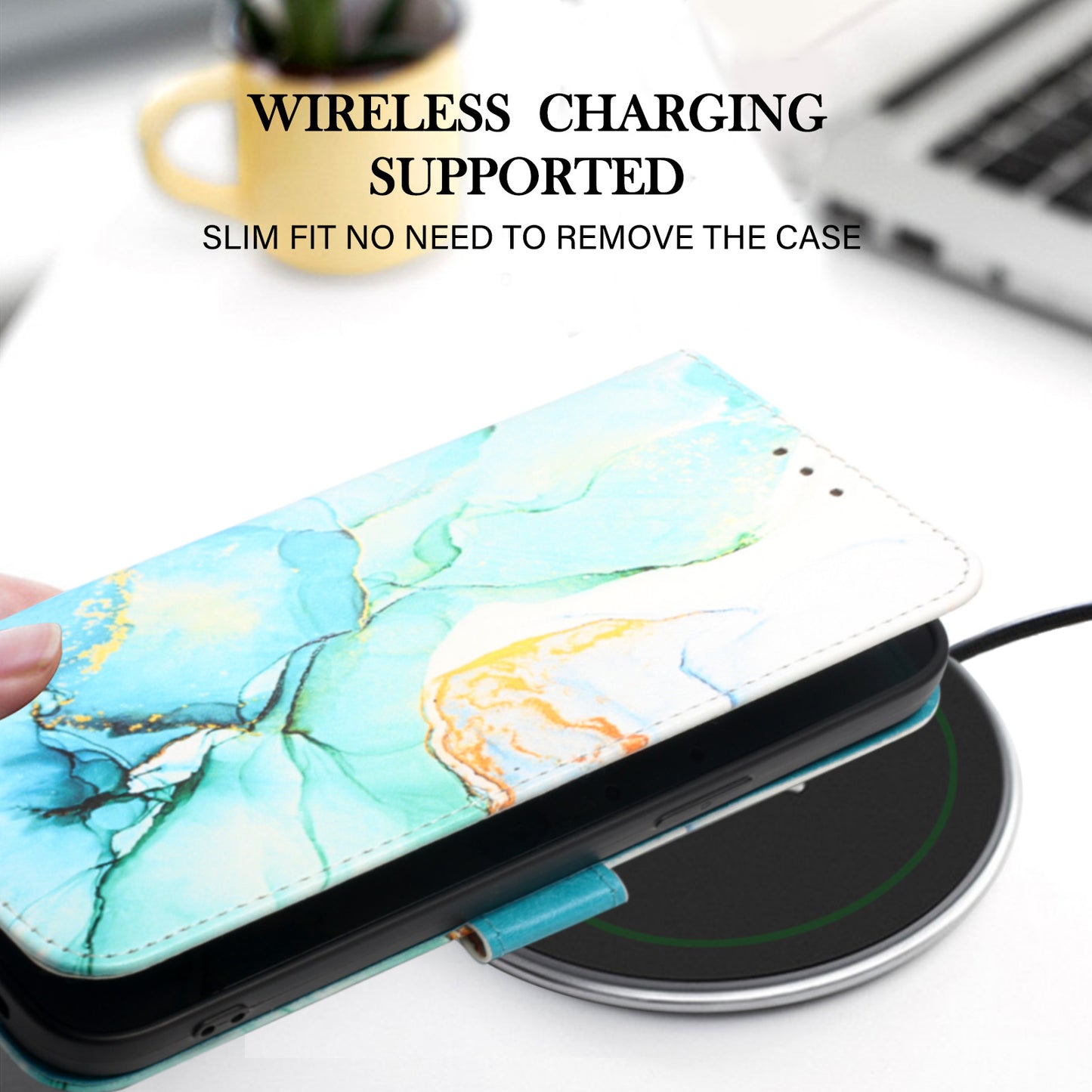 YB Pattern Printing Leather Series-5 for Samsung Galaxy A52 4G/5G/A52s 5G Wallet Marble Pattern Scratch-resistant Stand Phone Shell
