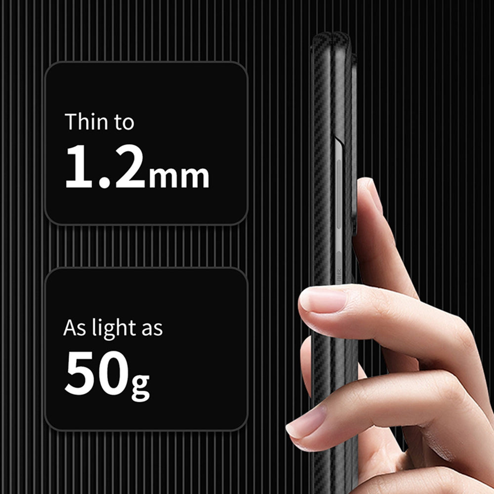 Shockproof Phone Case for Samsung Galaxy Z Fold3 5G Carbon Fiber Texture Protective Cover Scratch Resistant Phone Case