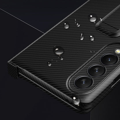 Shockproof Phone Case for Samsung Galaxy Z Fold3 5G Carbon Fiber Texture Protective Cover Scratch Resistant Phone Case