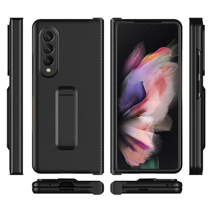 Shockproof Phone Case for Samsung Galaxy Z Fold3 5G Carbon Fiber Texture Protective Cover Scratch Resistant Phone Case