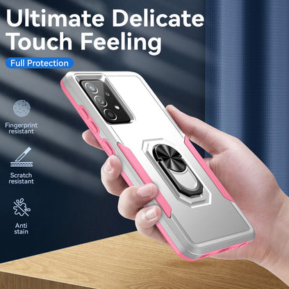 For Samsung Galaxy A52 4G/5G/A52s 5G Defender Series Well-protected PC + TPU Phone Cover Rotary Ring Kickstand Cellphone Case