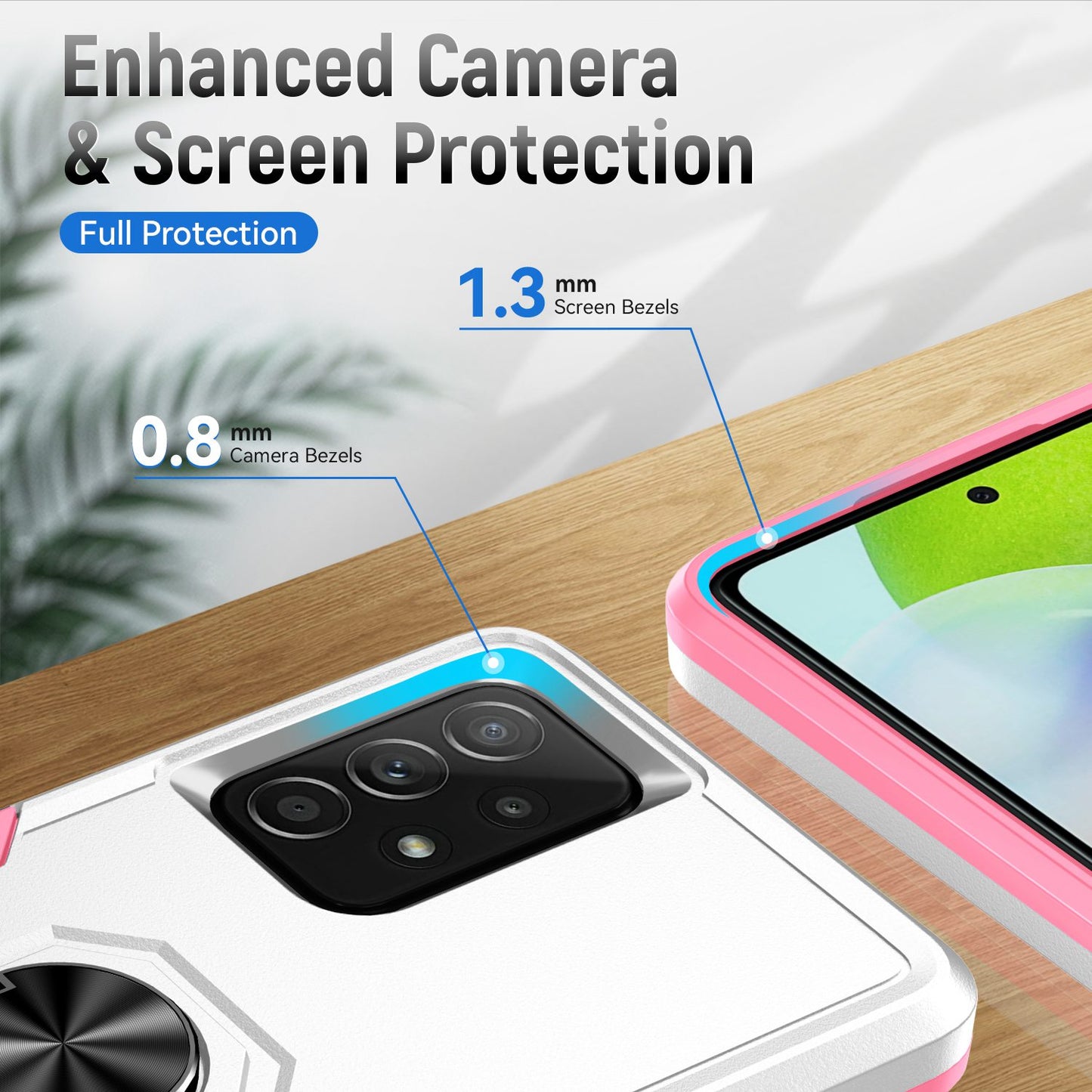 For Samsung Galaxy A52 4G/5G/A52s 5G Defender Series Well-protected PC + TPU Phone Cover Rotary Ring Kickstand Cellphone Case