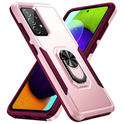 For Samsung Galaxy A52 4G/5G/A52s 5G Defender Series Well-protected PC + TPU Phone Cover Rotary Ring Kickstand Cellphone Case