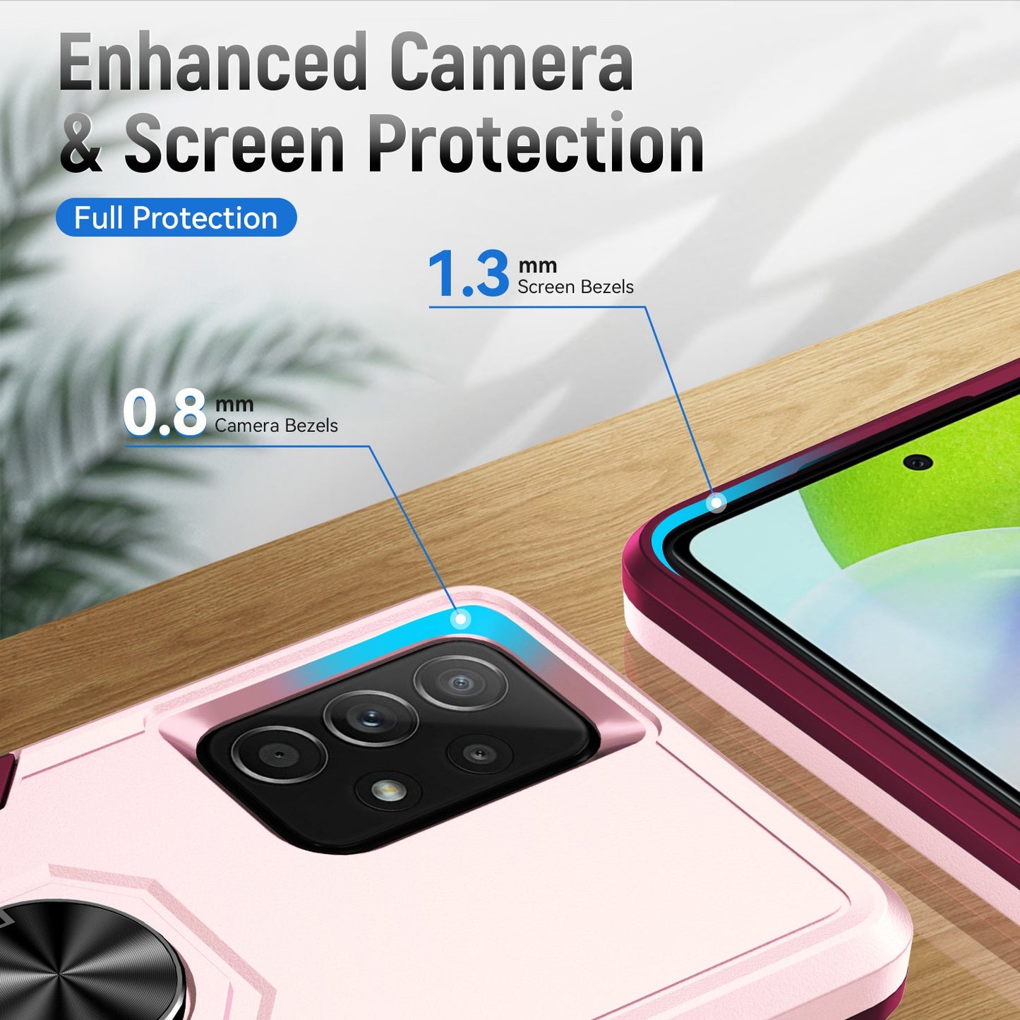 For Samsung Galaxy A52 4G/5G/A52s 5G Defender Series Well-protected PC + TPU Phone Cover Rotary Ring Kickstand Cellphone Case