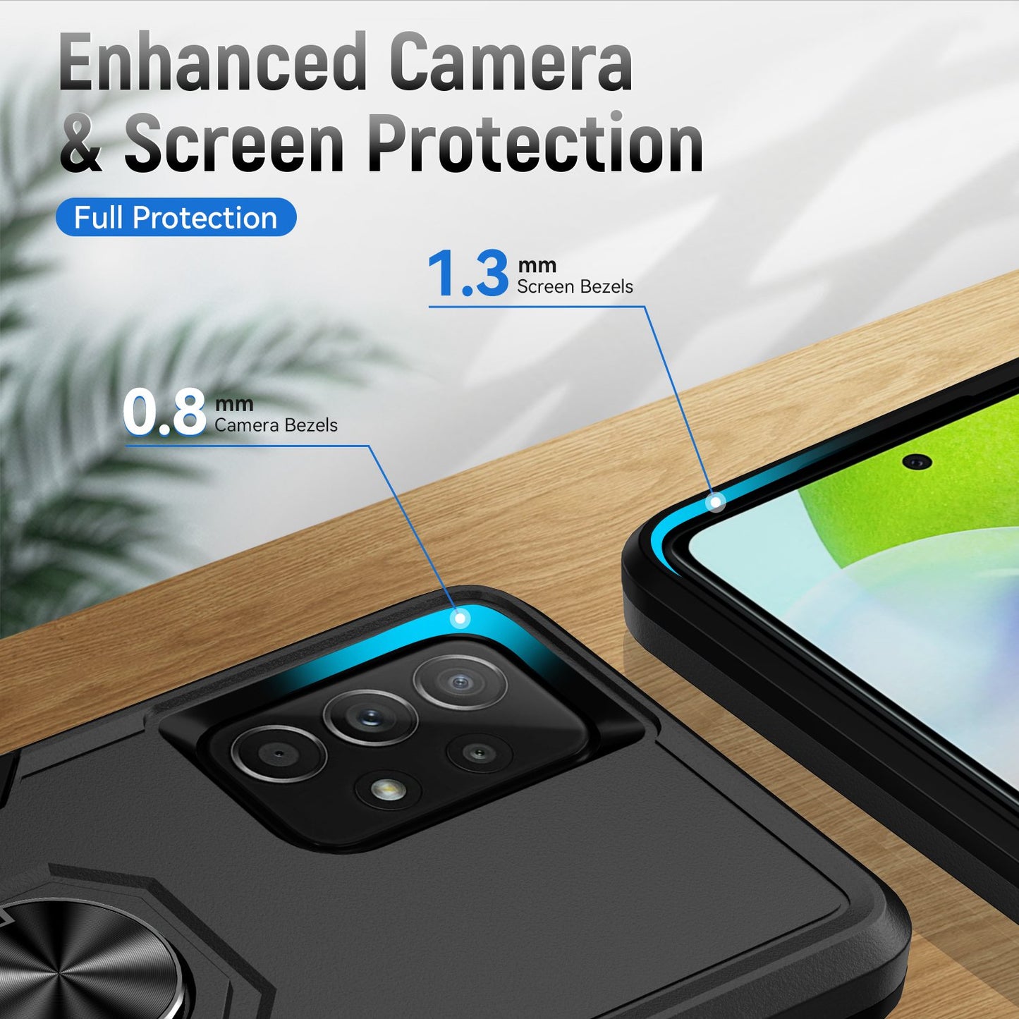 For Samsung Galaxy A52 4G/5G/A52s 5G Defender Series Well-protected PC + TPU Phone Cover Rotary Ring Kickstand Cellphone Case