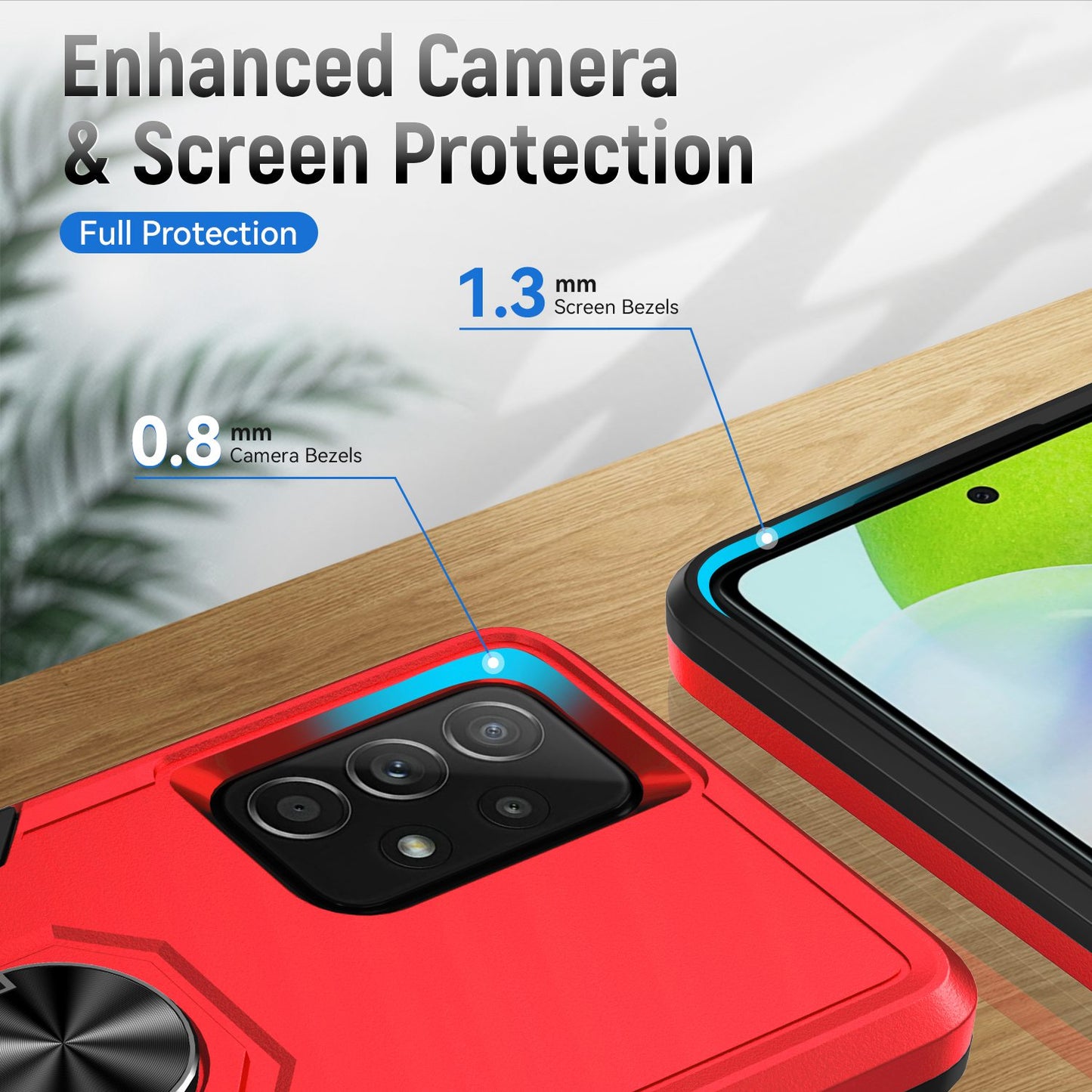 For Samsung Galaxy A52 4G/5G/A52s 5G Defender Series Well-protected PC + TPU Phone Cover Rotary Ring Kickstand Cellphone Case