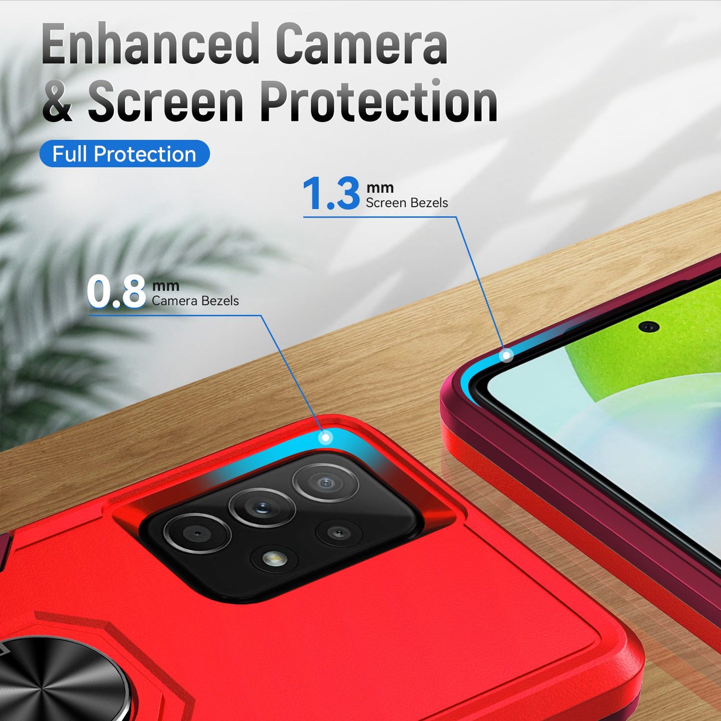 For Samsung Galaxy A52 4G/5G/A52s 5G Defender Series Well-protected PC + TPU Phone Cover Rotary Ring Kickstand Cellphone Case