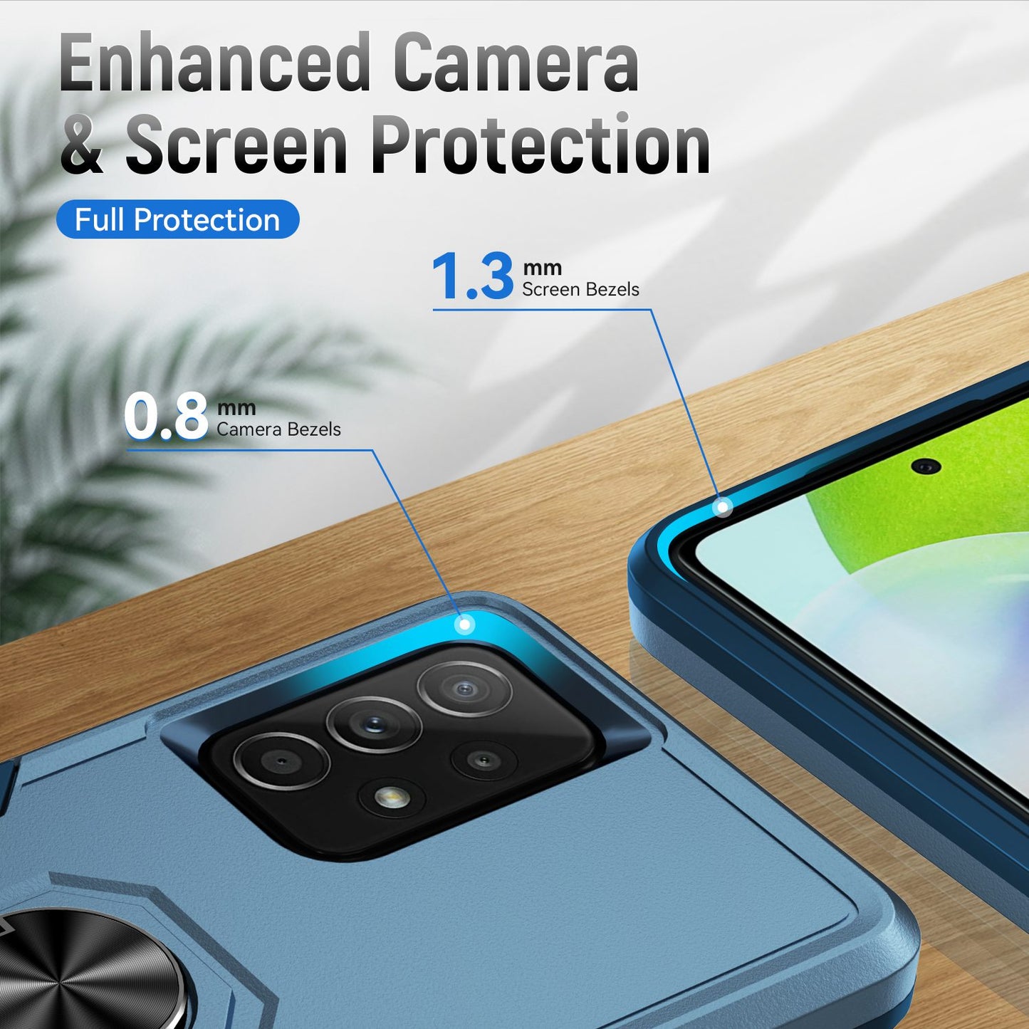 For Samsung Galaxy A52 4G/5G/A52s 5G Defender Series Well-protected PC + TPU Phone Cover Rotary Ring Kickstand Cellphone Case