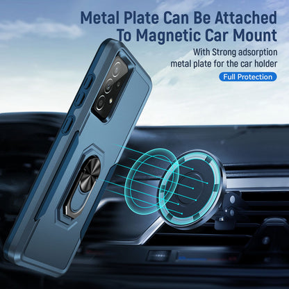 For Samsung Galaxy A52 4G/5G/A52s 5G Defender Series Well-protected PC + TPU Phone Cover Rotary Ring Kickstand Cellphone Case