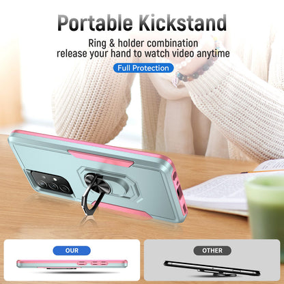 For Samsung Galaxy A52 4G/5G/A52s 5G Defender Series Well-protected PC + TPU Phone Cover Rotary Ring Kickstand Cellphone Case
