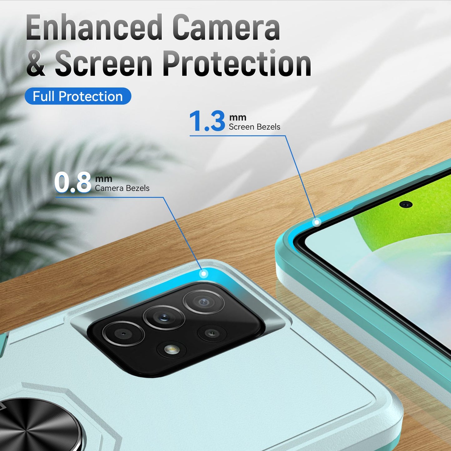 For Samsung Galaxy A52 4G/5G/A52s 5G Defender Series Well-protected PC + TPU Phone Cover Rotary Ring Kickstand Cellphone Case