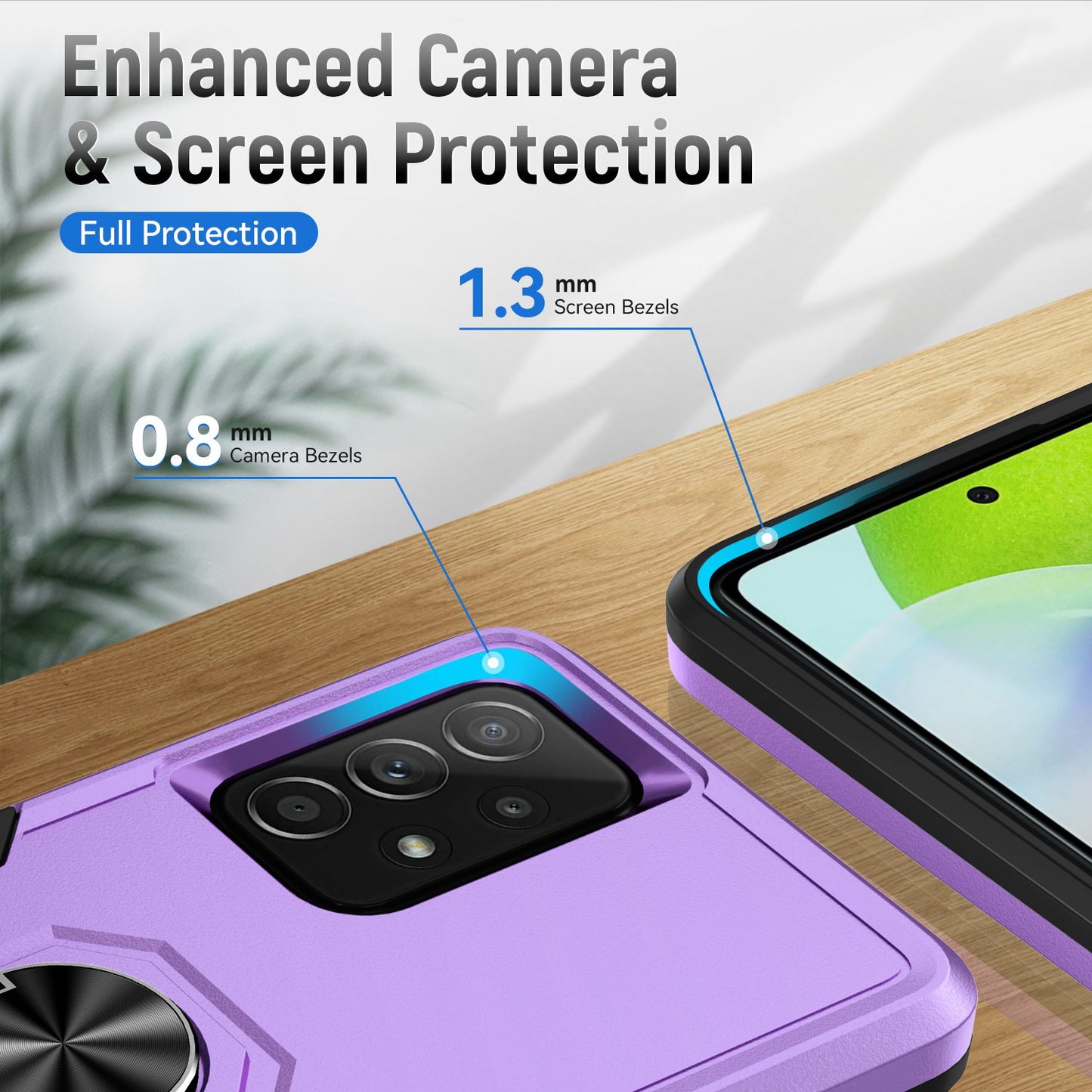 For Samsung Galaxy A52 4G/5G/A52s 5G Defender Series Well-protected PC + TPU Phone Cover Rotary Ring Kickstand Cellphone Case