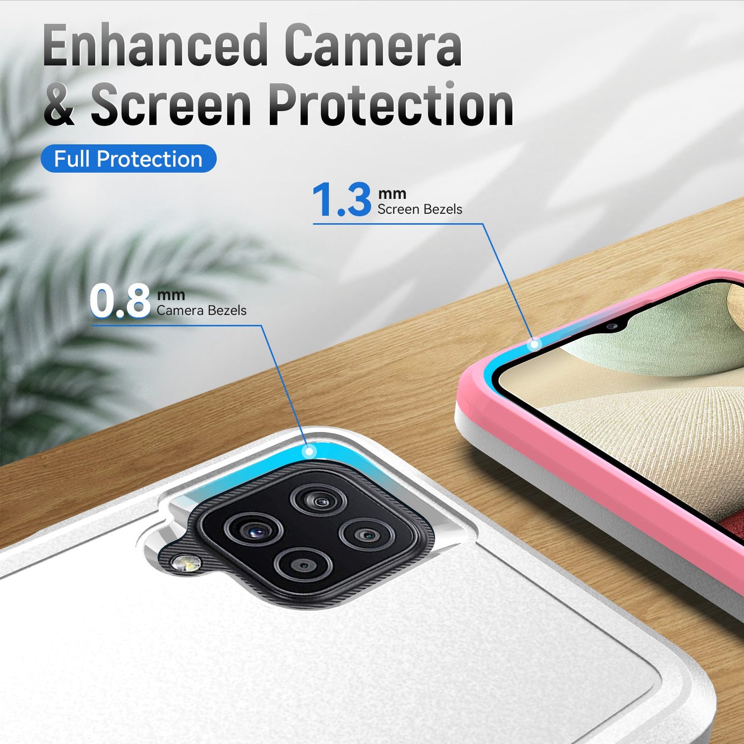 For Samsung Galaxy A12 Defender Series PC + TPU Hybrid Phone Cover Rotary Ring Kickstand Cellphone Case