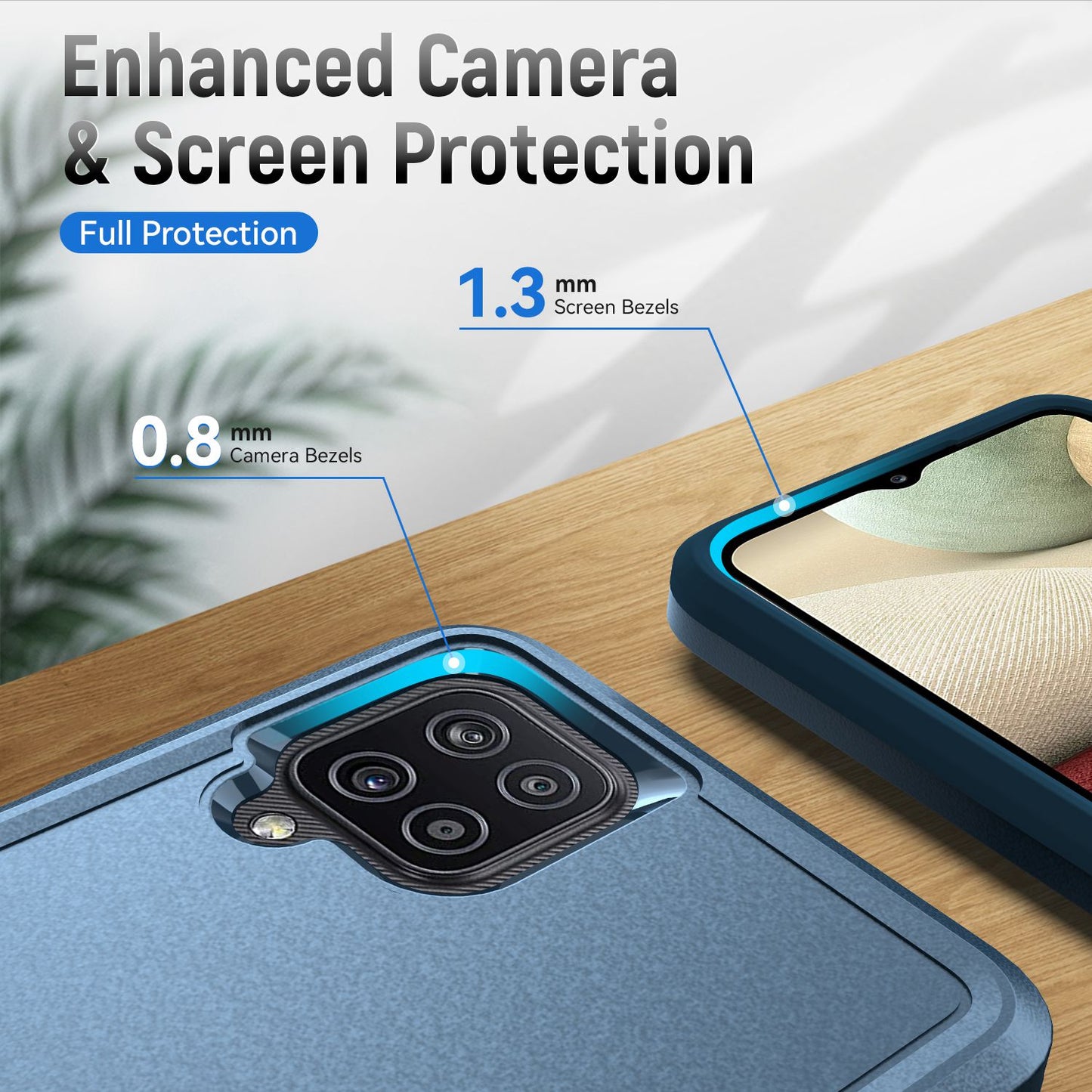 For Samsung Galaxy A12 Defender Series PC + TPU Hybrid Phone Cover Rotary Ring Kickstand Cellphone Case