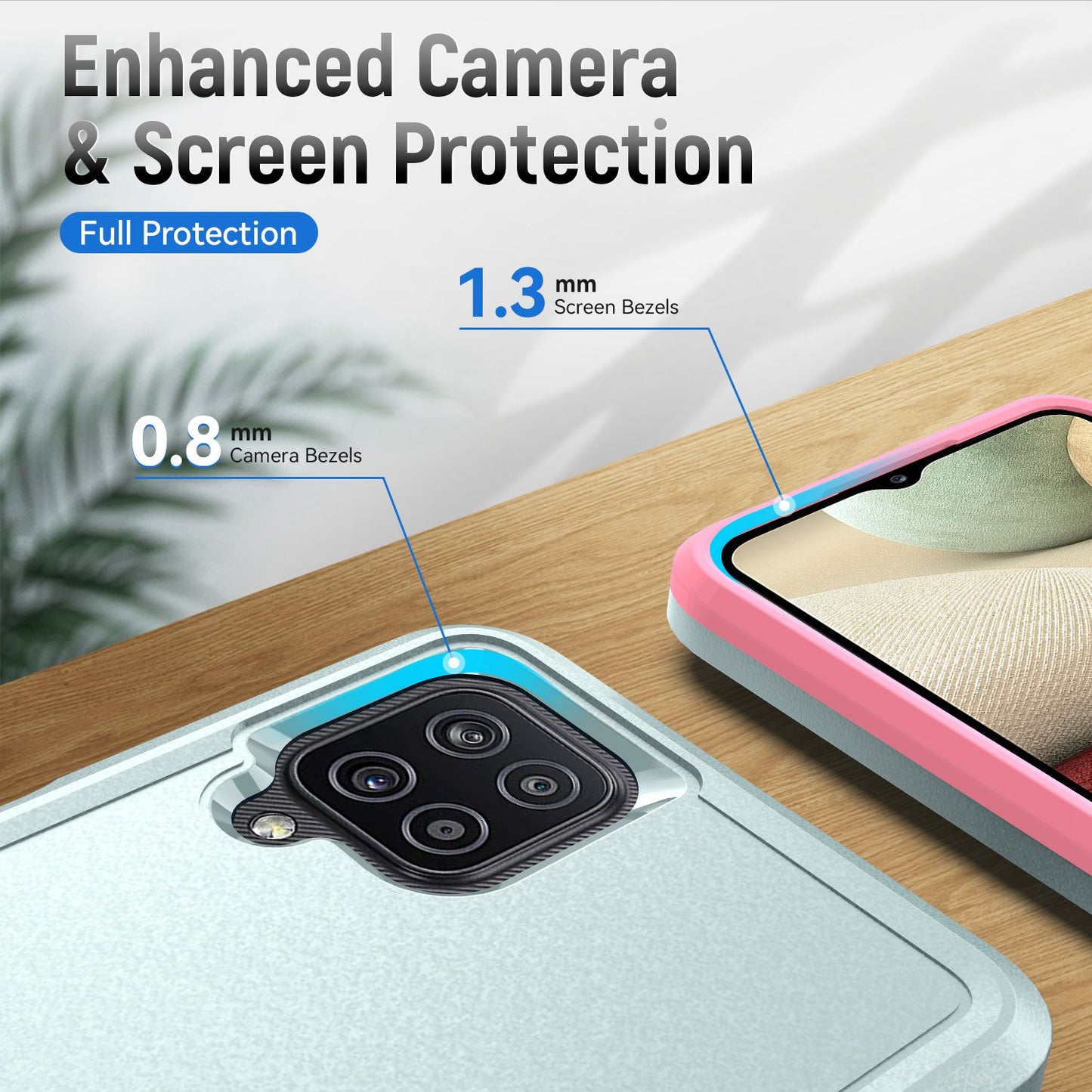 For Samsung Galaxy A12 Defender Series PC + TPU Hybrid Phone Cover Rotary Ring Kickstand Cellphone Case