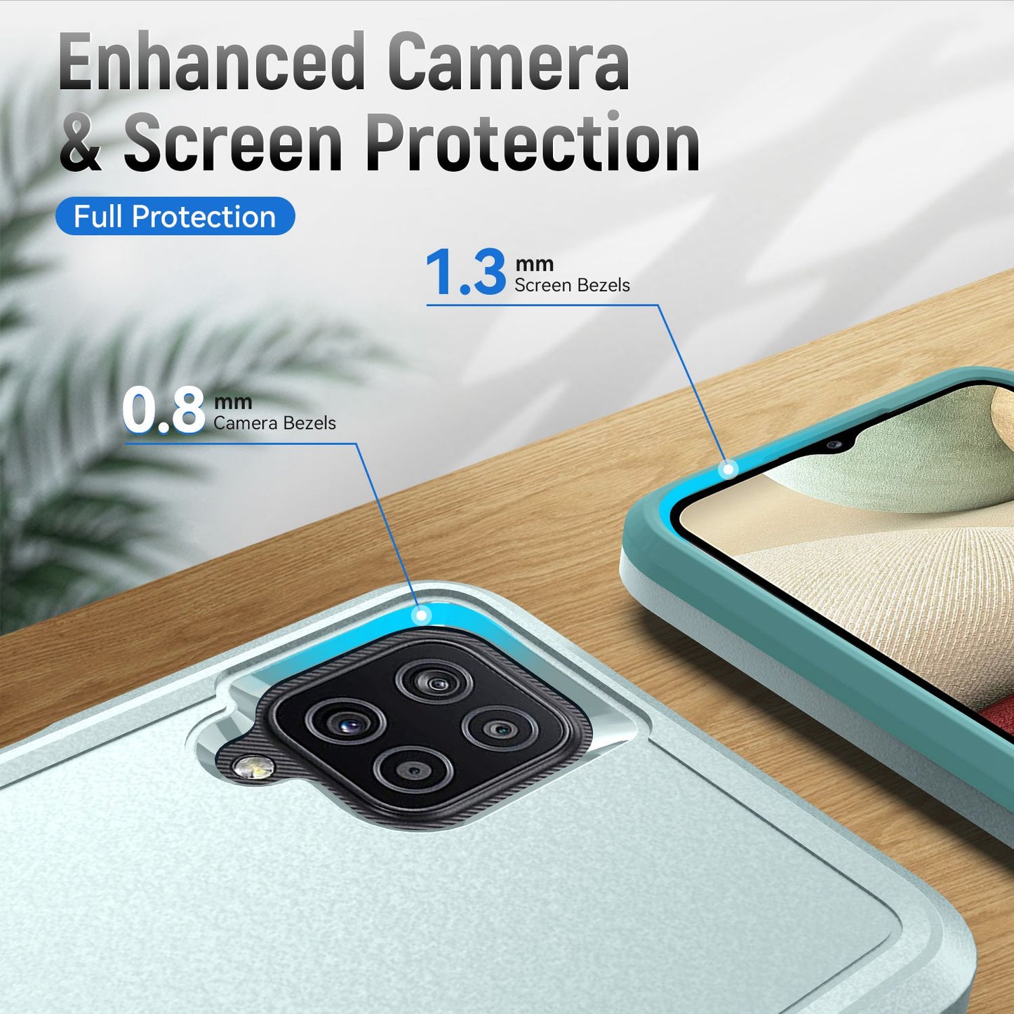 For Samsung Galaxy A12 Defender Series PC + TPU Hybrid Phone Cover Rotary Ring Kickstand Cellphone Case