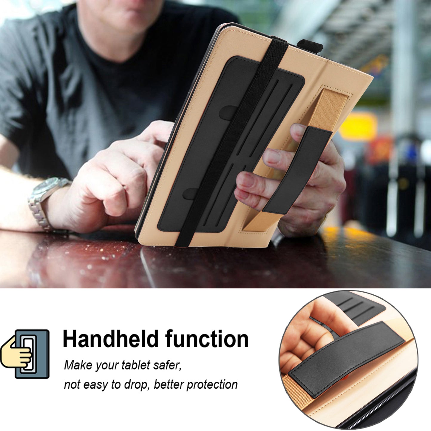 For Samsung Galaxy Tab S8 Ultra Business Style PU Leather Tablet Case Stand Card Holder Protective Cover with Auto Wake/Sleep