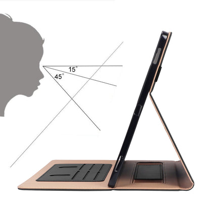 For Samsung Galaxy Tab S8 Ultra Business Style PU Leather Tablet Case Stand Card Holder Protective Cover with Auto Wake/Sleep