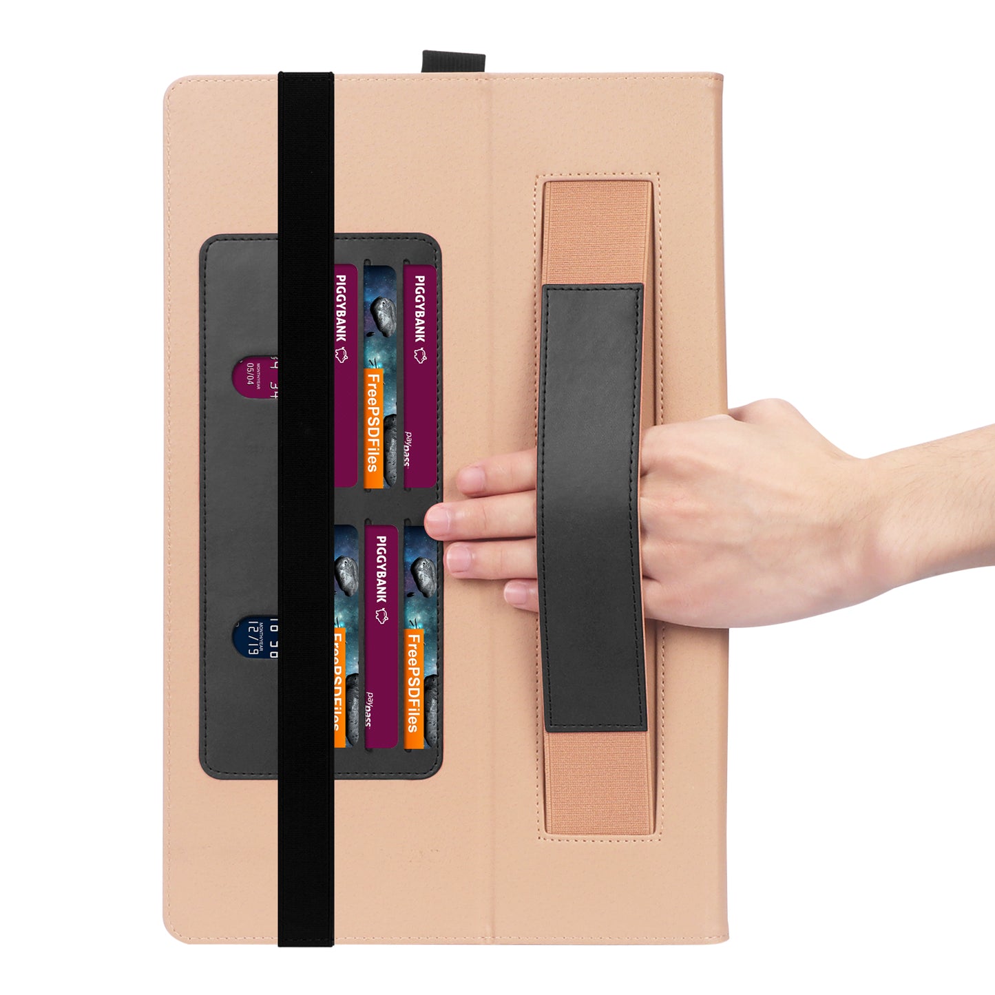 For Samsung Galaxy Tab S8 Ultra Business Style PU Leather Tablet Case Stand Card Holder Protective Cover with Auto Wake/Sleep