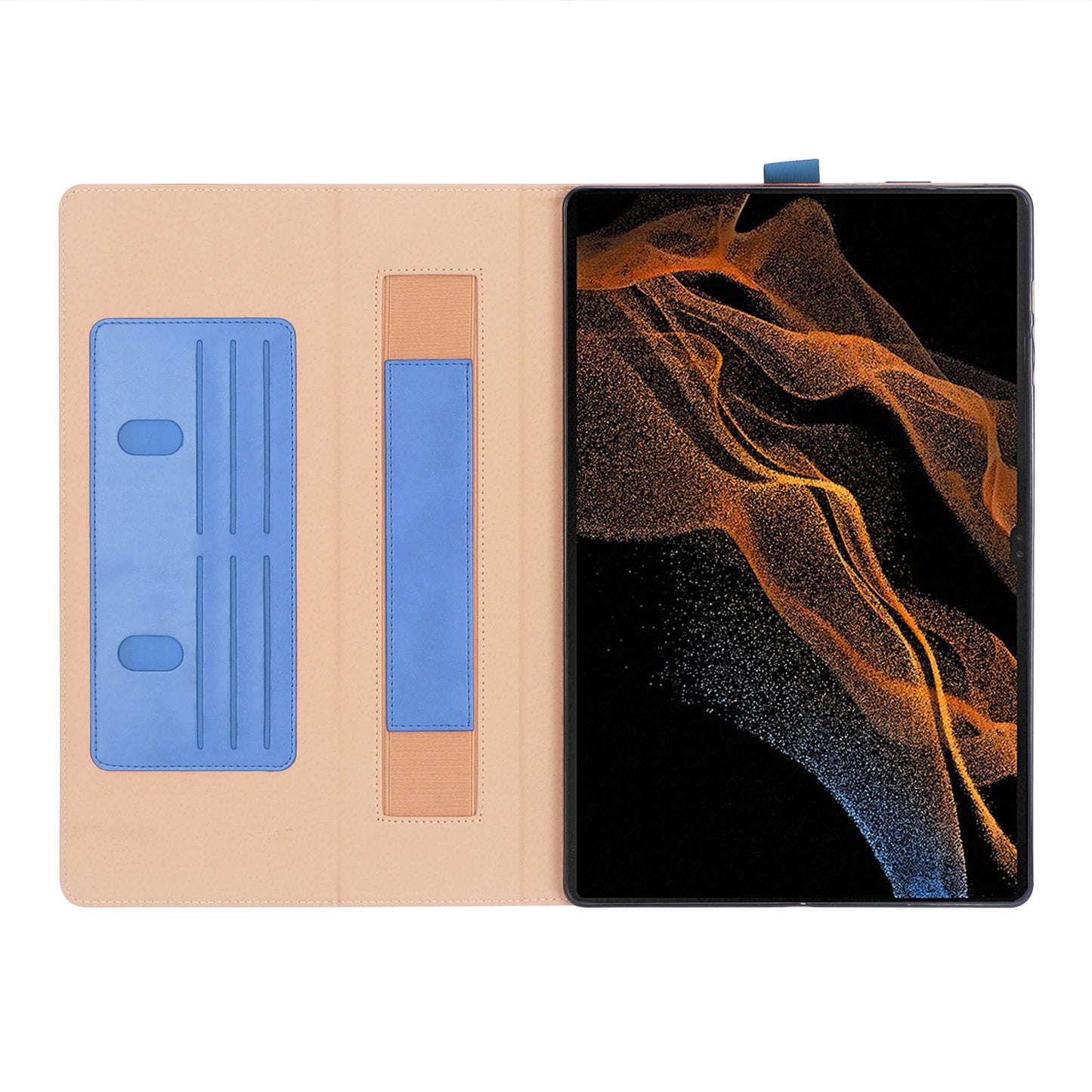 For Samsung Galaxy Tab S8 Ultra Business Style PU Leather Tablet Case Stand Card Holder Protective Cover with Auto Wake/Sleep