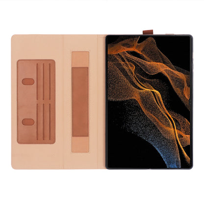 For Samsung Galaxy Tab S8 Ultra Business Style PU Leather Tablet Case Stand Card Holder Protective Cover with Auto Wake/Sleep