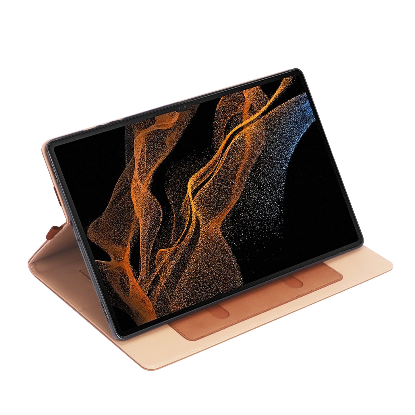 For Samsung Galaxy Tab S8 Ultra Business Style PU Leather Tablet Case Stand Card Holder Protective Cover with Auto Wake/Sleep