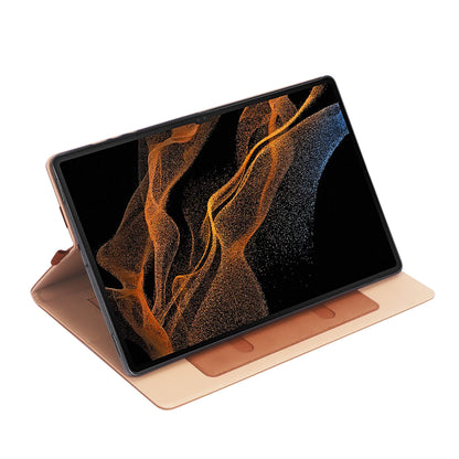 For Samsung Galaxy Tab S8 Ultra Business Style PU Leather Tablet Case Stand Card Holder Protective Cover with Auto Wake/Sleep