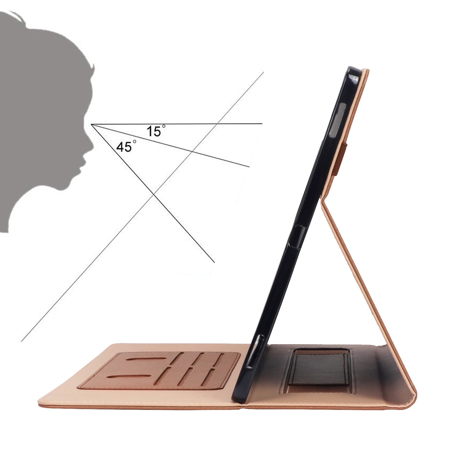 For Samsung Galaxy Tab S8 Ultra Business Style PU Leather Tablet Case Stand Card Holder Protective Cover with Auto Wake/Sleep