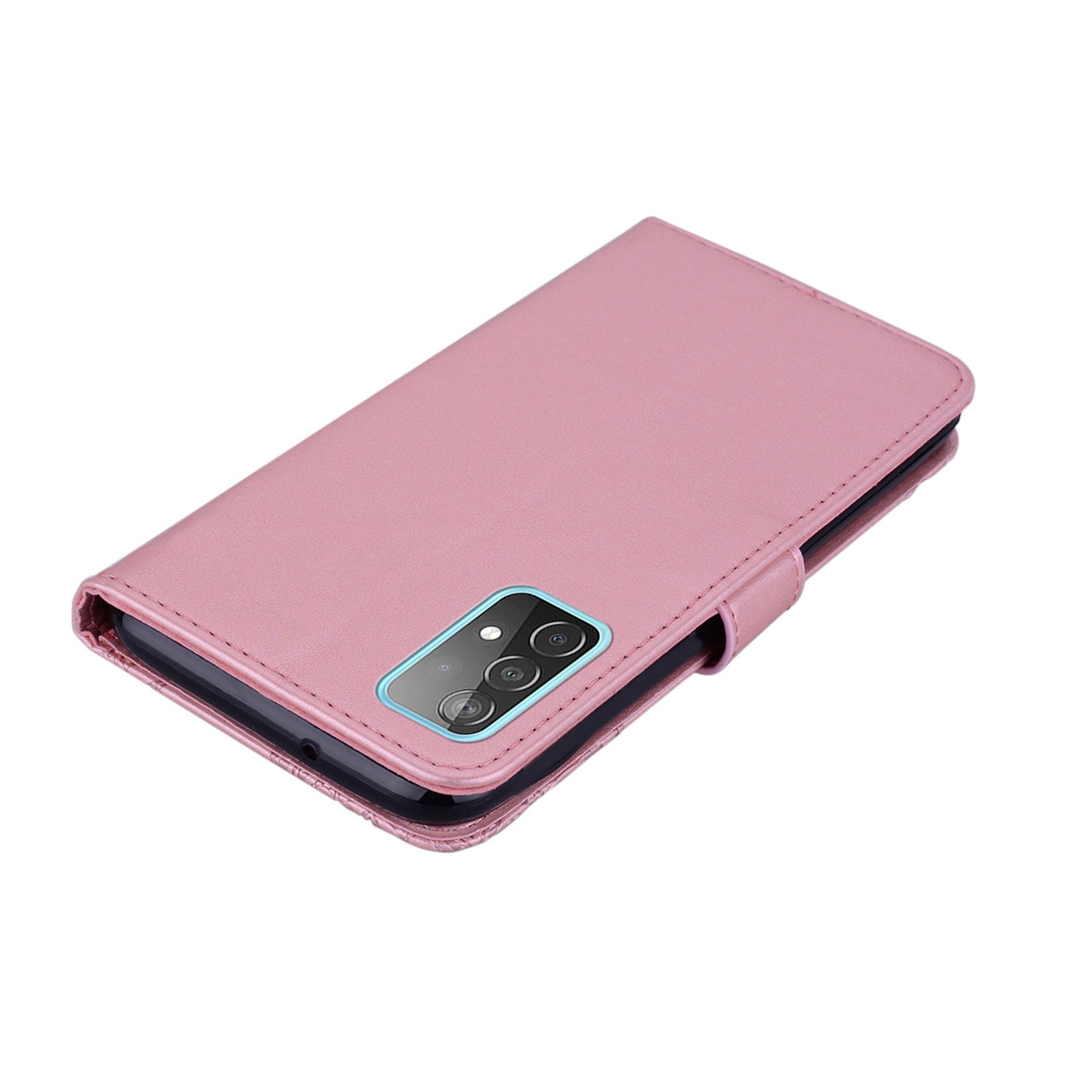 Rhinestone Decor Glitter Case for Samsung Galaxy A23 4G (165.4 x 76.9 x 8.4mm), Owl Flower Pattern Imprinted PU Leather Wallet Folio Phone Cover with Stand Function