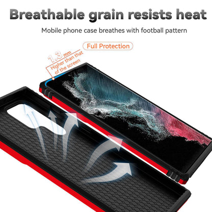 For Samsung Galaxy S22 Ultra 5G Ring Kickstand Back Case TPU+PC Hybrid Phone Cover with Slide Camera Protection