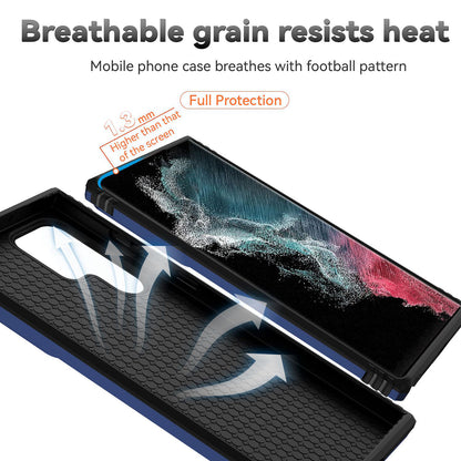 For Samsung Galaxy S22 Ultra 5G Ring Kickstand Back Case TPU+PC Hybrid Phone Cover with Slide Camera Protection