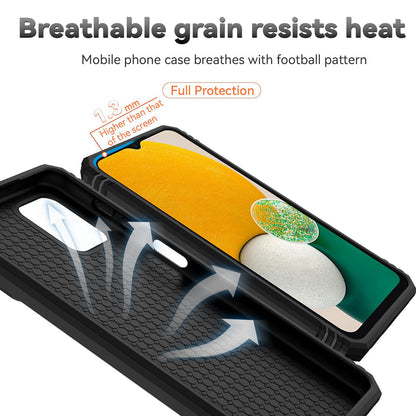 For Samsung Galaxy A12 Case Hard PC + Soft TPU Anti-Scratch Phone Cover with Ring Car Mount Kickstand and Camera Protector