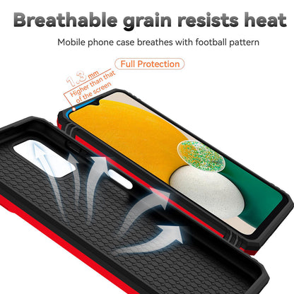 For Samsung Galaxy A12 Case Hard PC + Soft TPU Anti-Scratch Phone Cover with Ring Car Mount Kickstand and Camera Protector