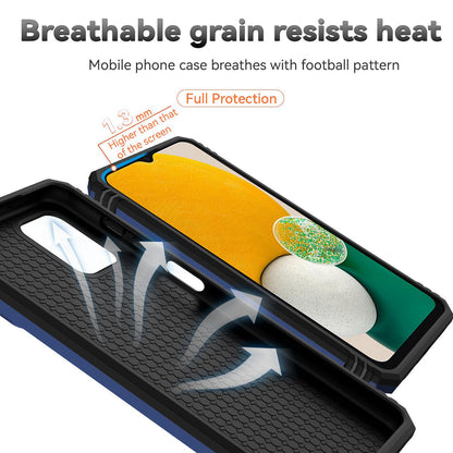 For Samsung Galaxy A12 Case Hard PC + Soft TPU Anti-Scratch Phone Cover with Ring Car Mount Kickstand and Camera Protector