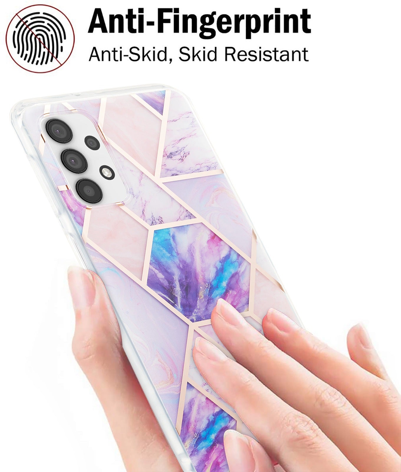 YB IMD Series-3 For Samsung Galaxy A13 4G IMD Soft TPU Case Double-sided Electroplating Splicing Marble Pattern Shockproof Drop-proof Shell