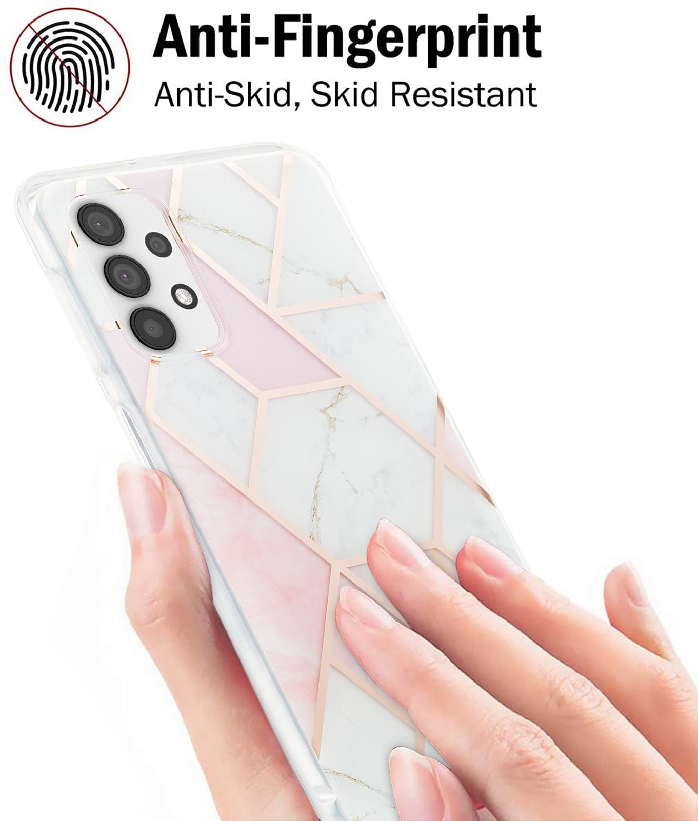YB IMD Series-3 For Samsung Galaxy A23 4G (165.4 x 76.9 x 8.4mm) IMD Anti-scratch Soft TPU Case Double-sided Electroplating Splicing Marble Pattern Protective Shell