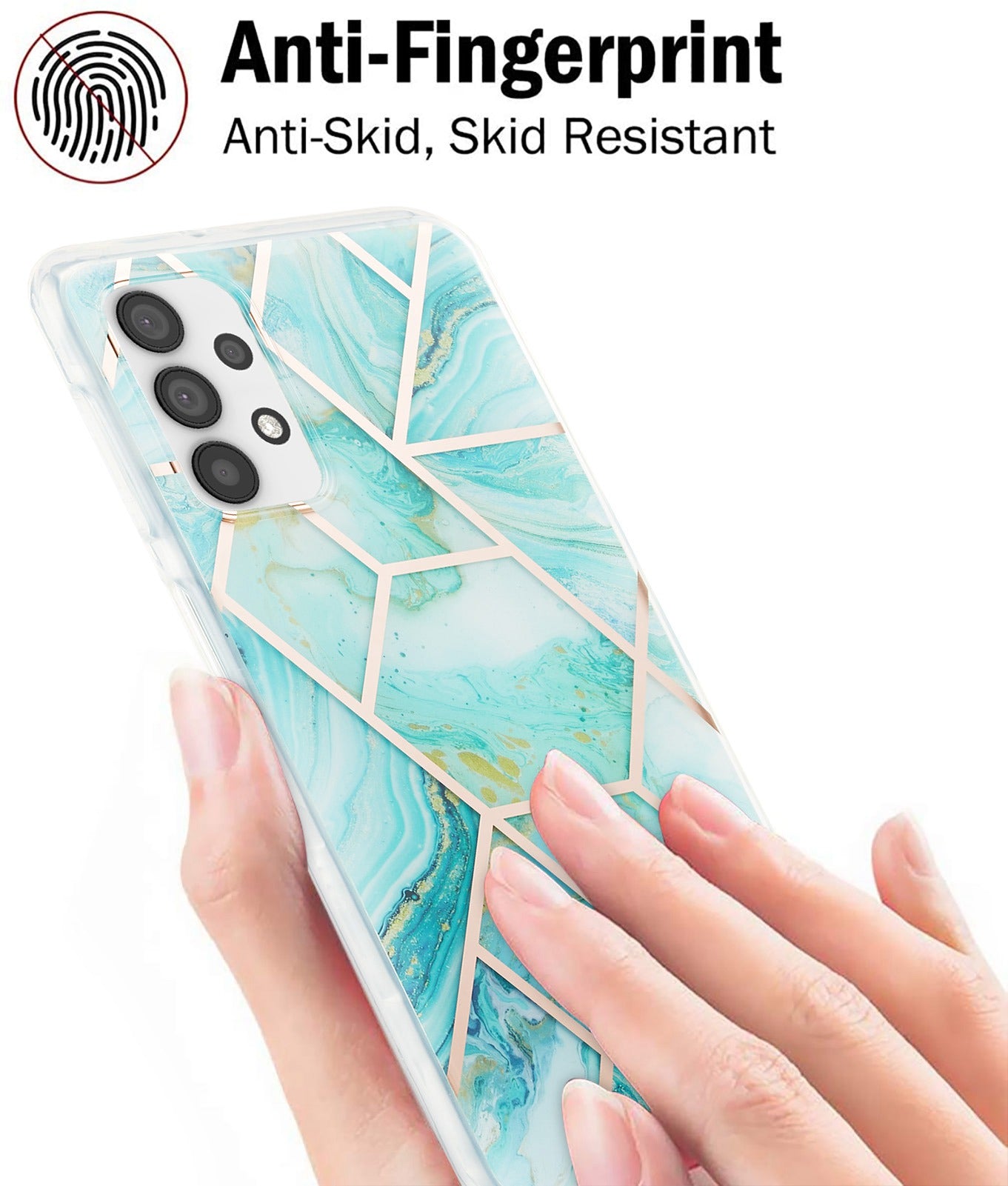 YB IMD Series-3 For Samsung Galaxy A23 4G (165.4 x 76.9 x 8.4mm) IMD Anti-scratch Soft TPU Case Double-sided Electroplating Splicing Marble Pattern Protective Shell