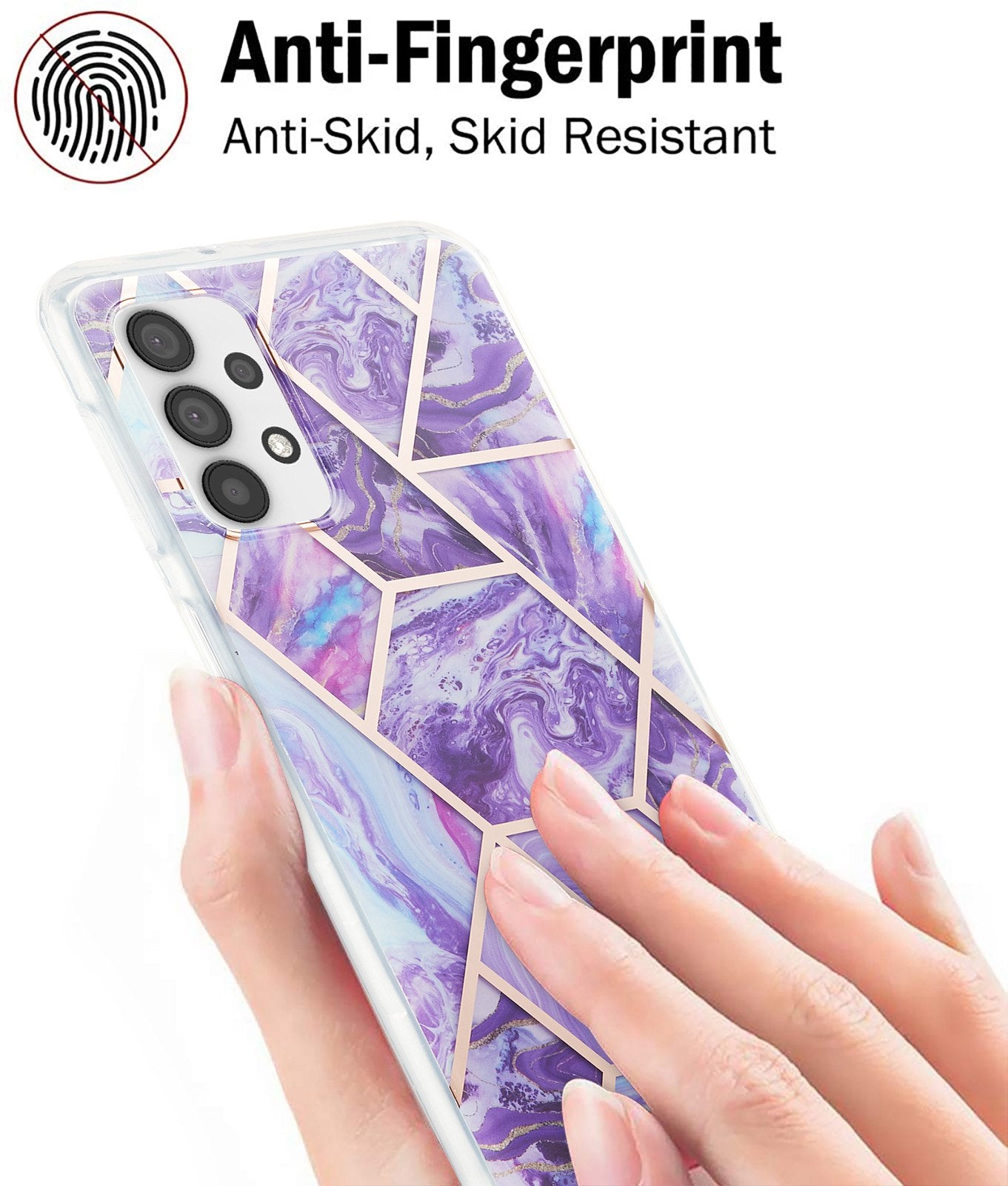 YB IMD Series-3 For Samsung Galaxy A23 4G (165.4 x 76.9 x 8.4mm) IMD Anti-scratch Soft TPU Case Double-sided Electroplating Splicing Marble Pattern Protective Shell