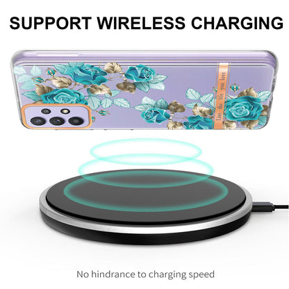 YB IMD-8 Series Flower Fashion Cover for Samsung Galaxy A13 4G, Soft TPU Cushion Electroplating IMD Phone Case
