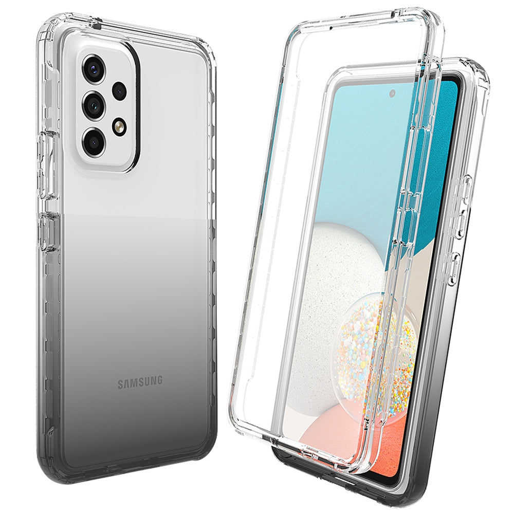 3-in-1 PC+TPU Hybrid Phone Case for Samsung Galaxy A33 5G, Gradient Full Protection Anti-fall Phone Cover with PET Screen Protector