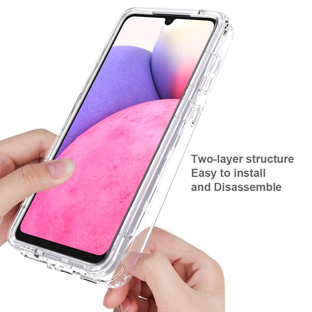 3-in-1 PC+TPU Hybrid Phone Case for Samsung Galaxy A33 5G, Gradient Full Protection Anti-fall Phone Cover with PET Screen Protector