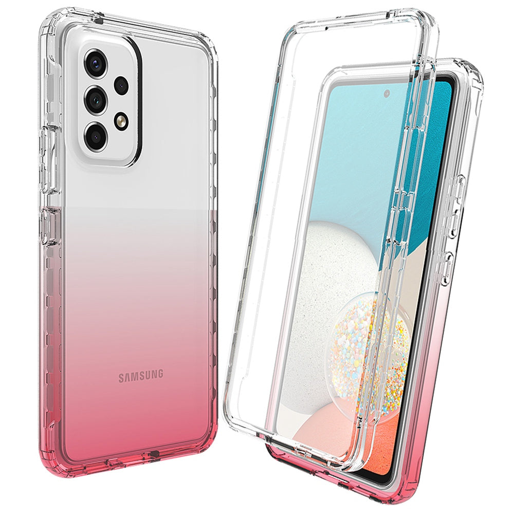 3-in-1 PC+TPU Hybrid Phone Case for Samsung Galaxy A33 5G, Gradient Full Protection Anti-fall Phone Cover with PET Screen Protector