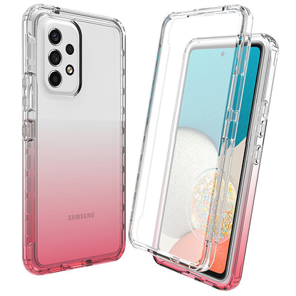 3-in-1 PC+TPU Hybrid Phone Case for Samsung Galaxy A33 5G, Gradient Full Protection Anti-fall Phone Cover with PET Screen Protector