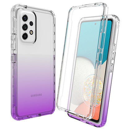 3-in-1 PC+TPU Hybrid Phone Case for Samsung Galaxy A33 5G, Gradient Full Protection Anti-fall Phone Cover with PET Screen Protector